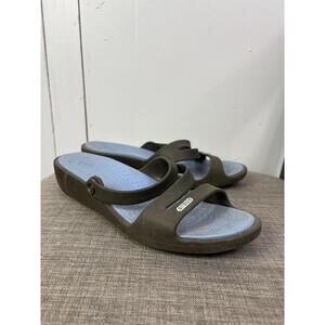 Crocs Sandals Womens 7 Patricia Wedge Open Toe Slip On Rubber Comfort Casual